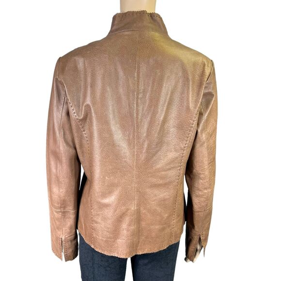 Vintage Womens Leather Jacket Western Brown Country Clothing Company Medium - Picture 7 of 15
